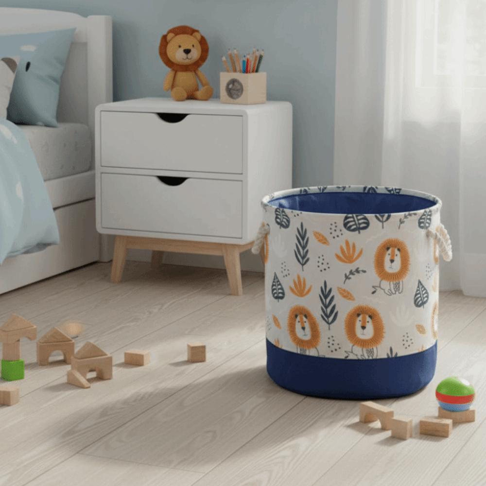 Portable Toys Storage Basket Cartoon Organizer Basket Canvas Laundry Basket Clothes Organization