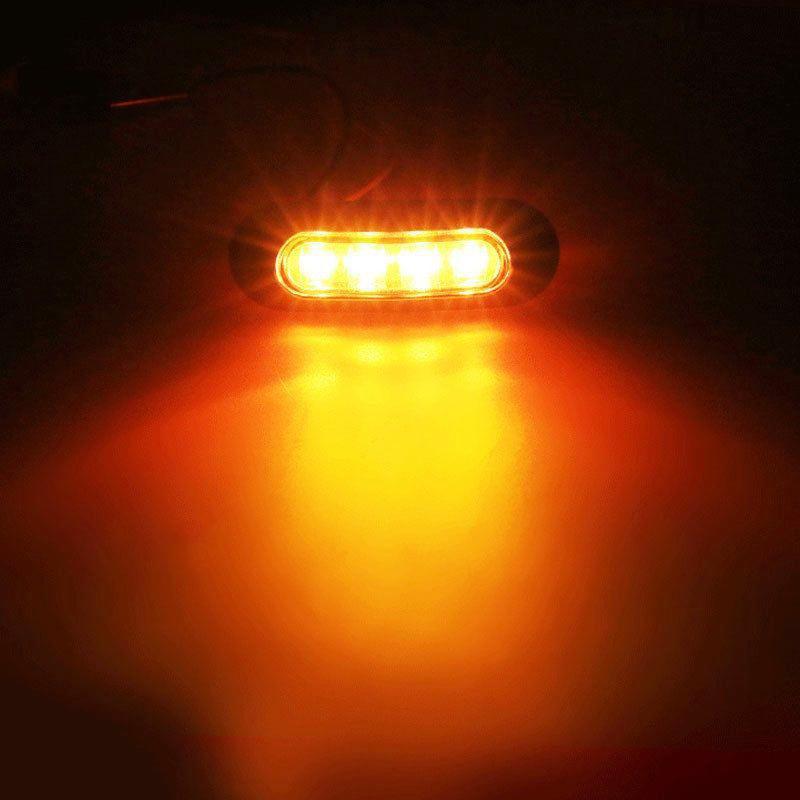 4PCS 12V-24V 4 SMD Led Side Marker Indicator Car Lights Front Rear for Trucks Cab RV Trailer Amber/Red/White/Green/Blue Back Up Lights 1