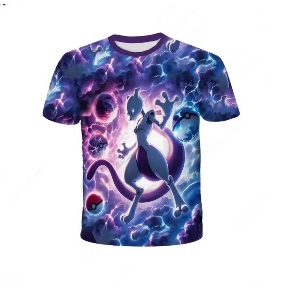 Sommer Pokemon T-Shirt Pikachu Kinder 3D Mode Freizeit T-Shirt Pokemon Jungen Mädchen Kinder Cosplay Kostüm T-Shirt Kurzarm