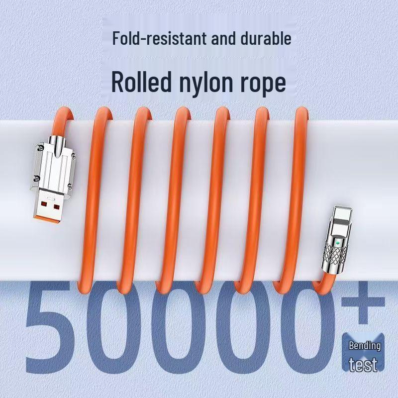 120W Fast Charging Type-C Cable for Huawei, Xiaomi, Oppo - Thickened Design, 6A Current