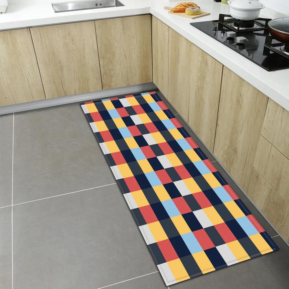 Geometric Print Home Kitchen Floor Mats Door Front Decoration Floor Mats