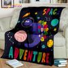 HD Cute Dino Cartoon 3D Dinosaur Space Children Blanket,soft Throw Blanket for Home Bedroom Bed Sofa Picnic Office Cover Blanket