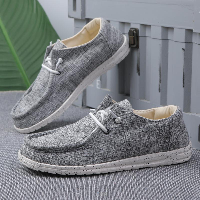 Large size men's canvas shoes, light and breathable linen wide cloth shoes