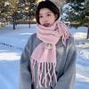 Fashion Women Thick Shawl Wraps Scarf Winter Warm Fashion Solid 80% wool Pashmina Scarves Long Tassel Hijab Stoles Soft Bufanda