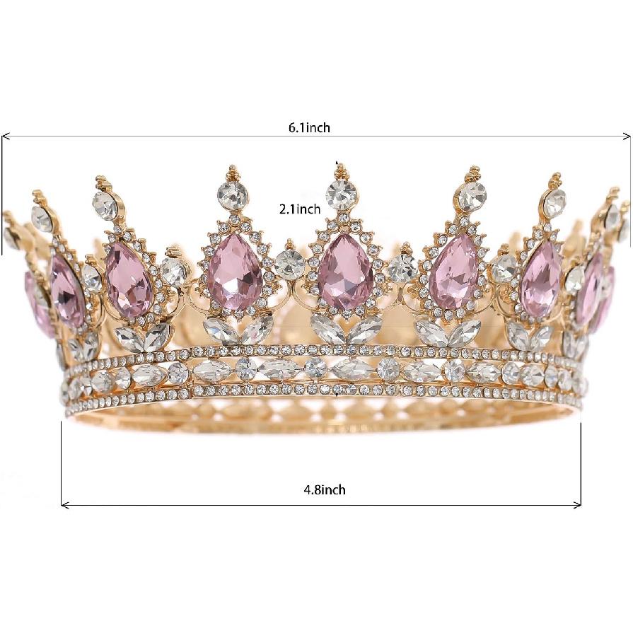 FORSEVEN Queen Crown Rhinestone Wedding Crowns and Tiaras for Women Costume Party Hair Accessories Princess Birthday Crown Crystal Bridal Crown