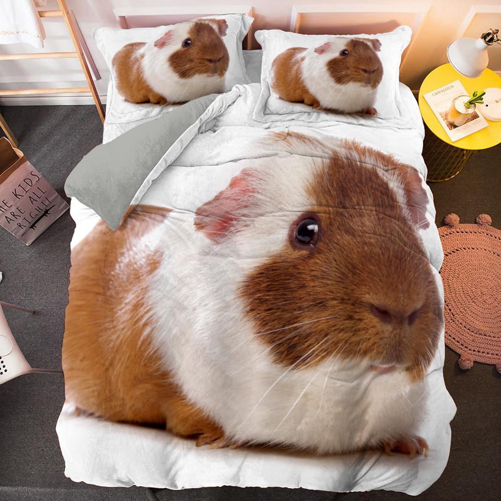 Guinea Pig Beding Set Lovely Mouse 3D Soft Duvet Cover Animal Warm Comforter Cover For Children Kids Young Boys Young Girls Ten Soft Twin Comfortable