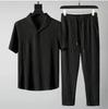 (Shirt+Trousers) Summer Arrival Men Fashion Classic Shirt Men Business Casual Shirts Men A Set of Clothes Size M-4XL
