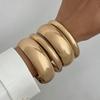 Cross-Border Fashion Jewelry: Bright Metal Open Cuff Wide Band Bracelet Set