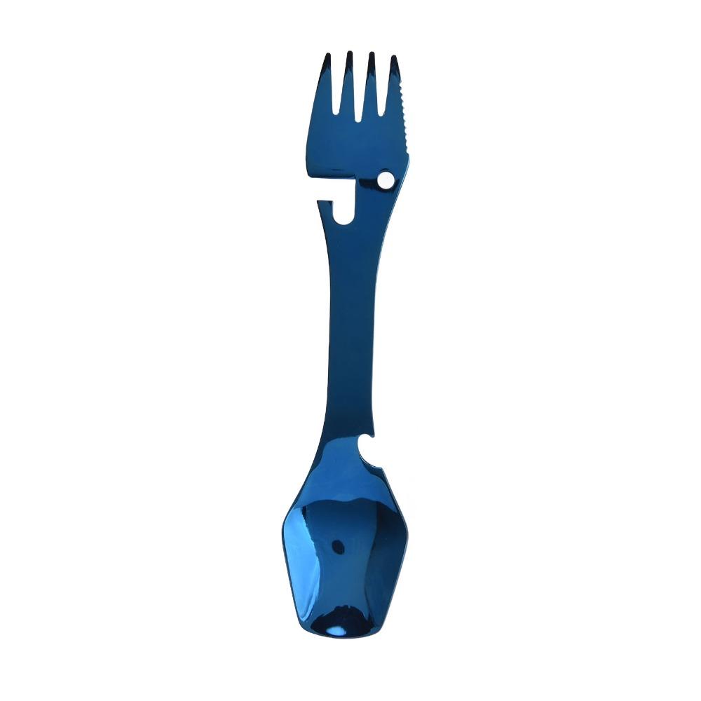 Stainless Steel Spork Fork Spoon Premium Durable Bottle Opener Wrench Lightweight Multifunctional Blades Wrench Picnic
