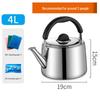 304 Stainless Steel Whistling Kettle for Gas & Induction, Large Capacity