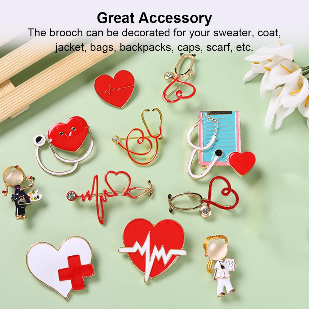 Brooches Clips Cartoon Crafting Aesthetic Lapel Schoolbag Jewelry Badge Christmas Enamel Medical Pins