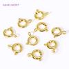 14K/18K Gold Plated Brass Spring Clasps,5/5.5/6/7mm Round Spring Clasps Connector,Clasps For Bracelets ,DIY Jewelry Accessories
