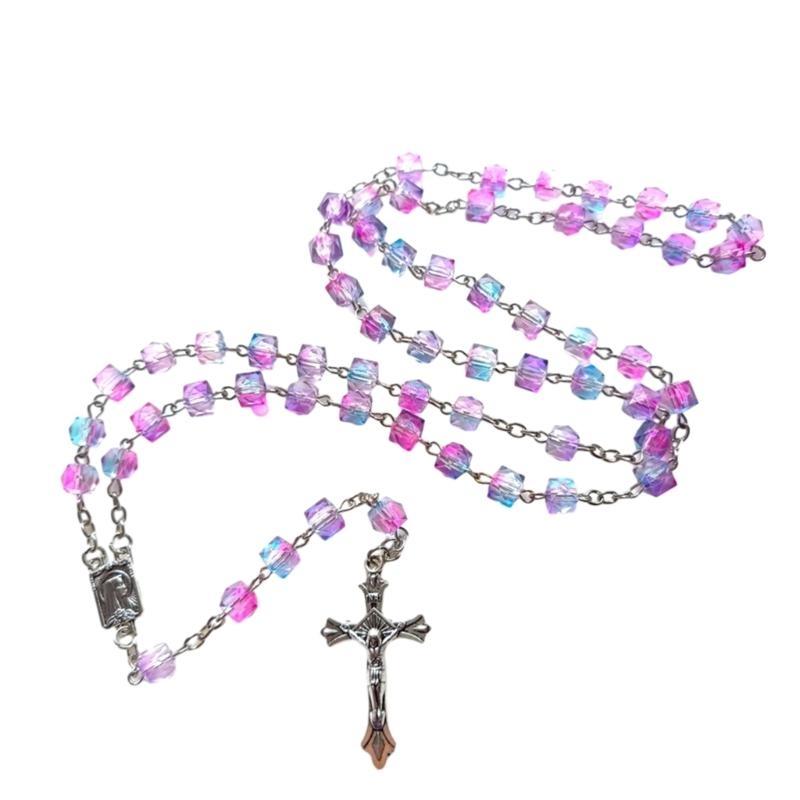 652F Beaded Necklace Rosary Necklace Showcase Individuality and Charm Bead Chain Pendant Ornaments Room Decor Gift