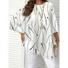 Spring New Arrival Large Size Botanical Print Fashionable Elegant Round Neck Asymmetric Women's Top