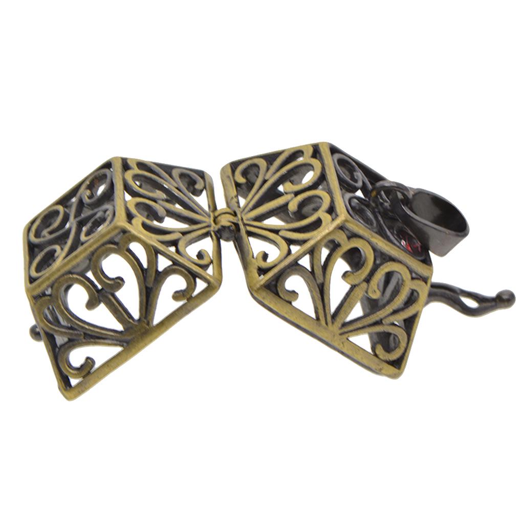 Hollow Magic Box Pendant DIY Necklace Accessories Copper Charms for Decor