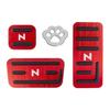 Futwod Aluminum Pedal Covers for Honda and Custom Interior and Parking Brake Red 3-Piece N-BOX, N-WGN, N-ONE, N-VAN, Accessories, Anti-Slip Brake,