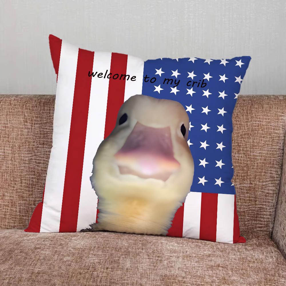 Welcome To My Crib Duck Pillow Case For Home Bedroom Car Office Decoration Living Room Sofa Cushion Cover Suitable