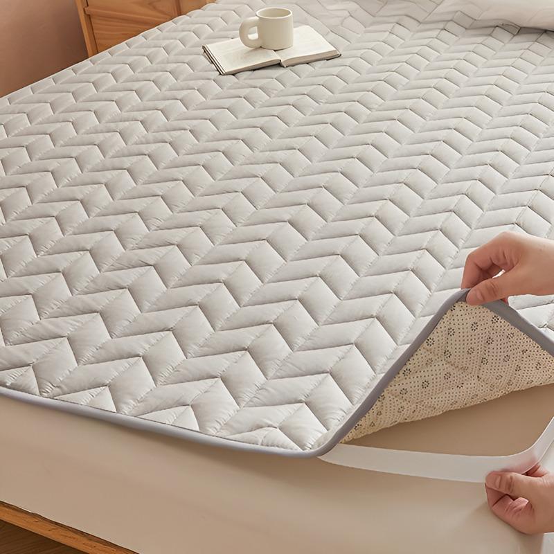 

Thin Mattress Protector Slip-Resistant Cotton Bedding Cover Dirt-Proof Soft Pad for Home Dorm Bed Topper 110x200 сірий колір