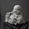 Maitreya Buddha Teetier-Ornament Haus Grüner Sandstein Schreibtisch Aquarium Landschaft Topfpflanzen Dekoration