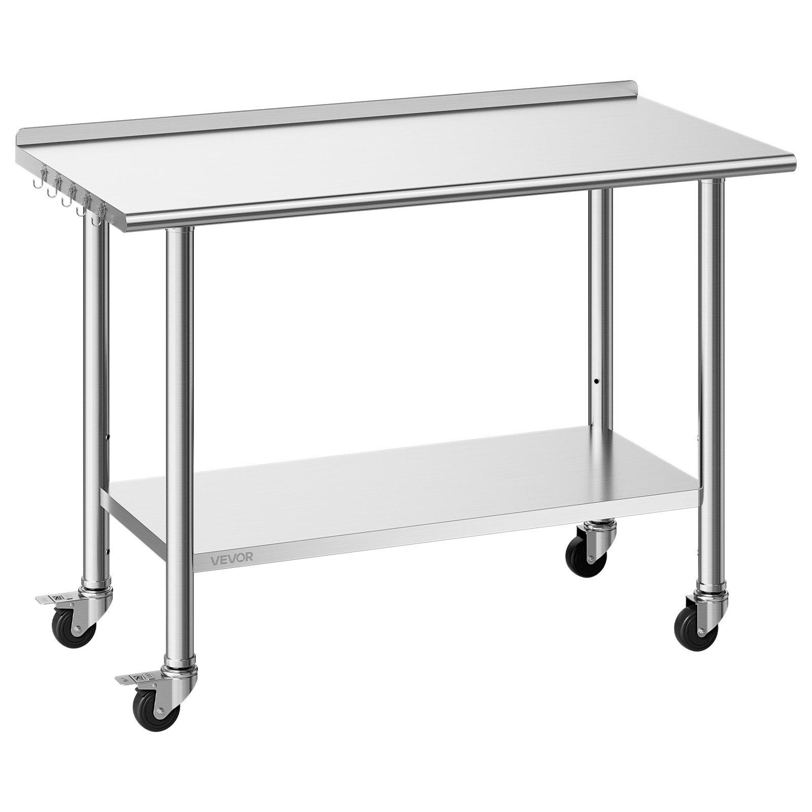 VEVOR Stainless Steel Work Table, 61x122