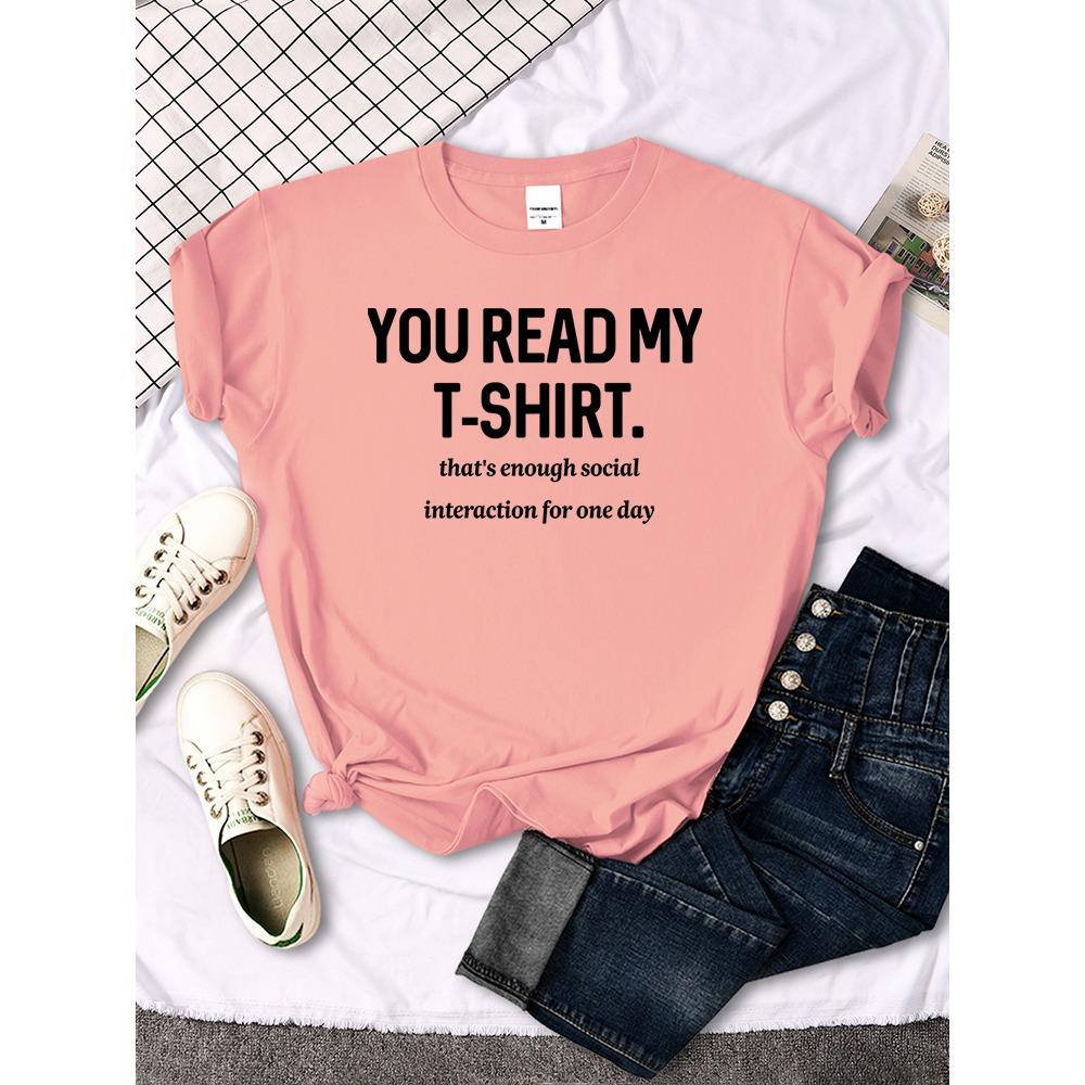 You Read My TShirt Round Neck Creativity Casual Women's Harajuku Sleeve Casual Women's T-shirt Clothing Street Clothes