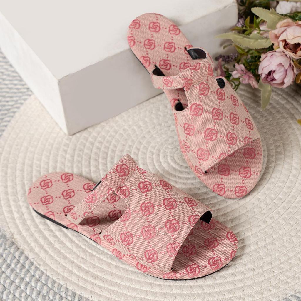 Design Women Letters Summer Flat Heels Slippers Outdoor Trend Ladies Slides Glitter Female Beach Slippers