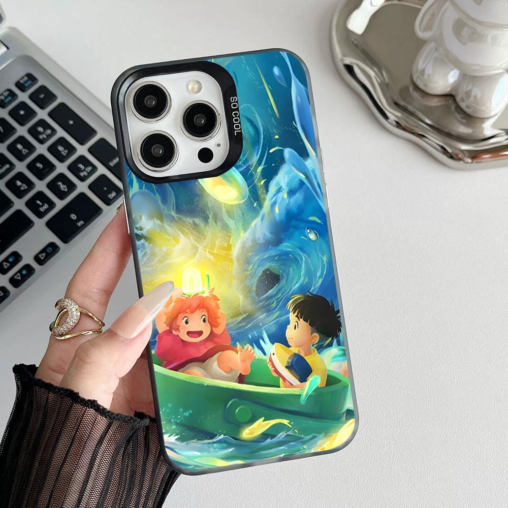 Anime P-ponyo Phone Case Matte Colored Silver For Iphone 17 16 15 14 Pro 13 12 Air Plus 11 7 8 Max Luxury Cover