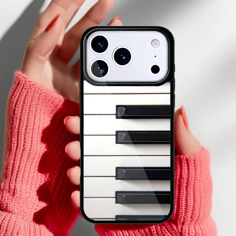 Piano Keys Musical Phone Case for iPhone 17 Air 16e 15 14 13 Pro Max Back Cover for 12 11 Pro Coque