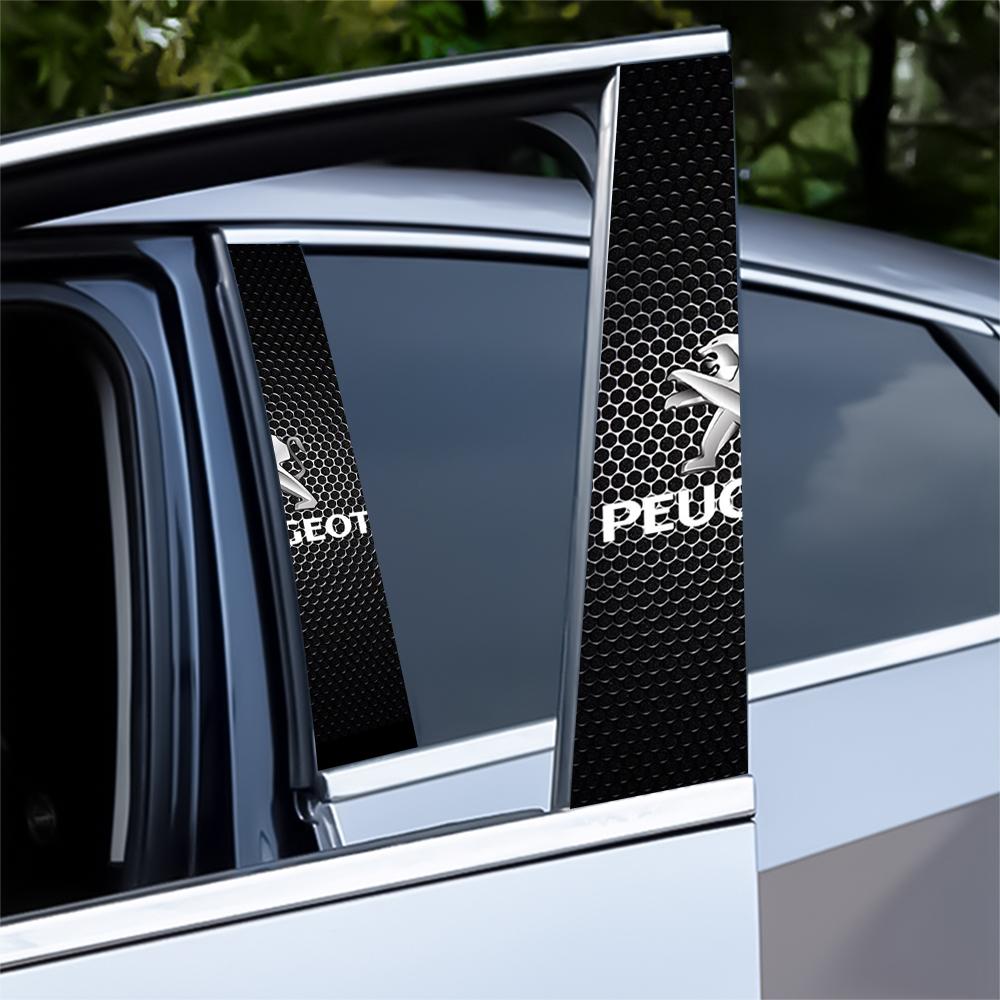 Car Emblem Center Pillar Sticker Auto Door Decorative Stickers Center Cover For Peugeot 106 406 407 J208 5008 4008 3008 308 2008