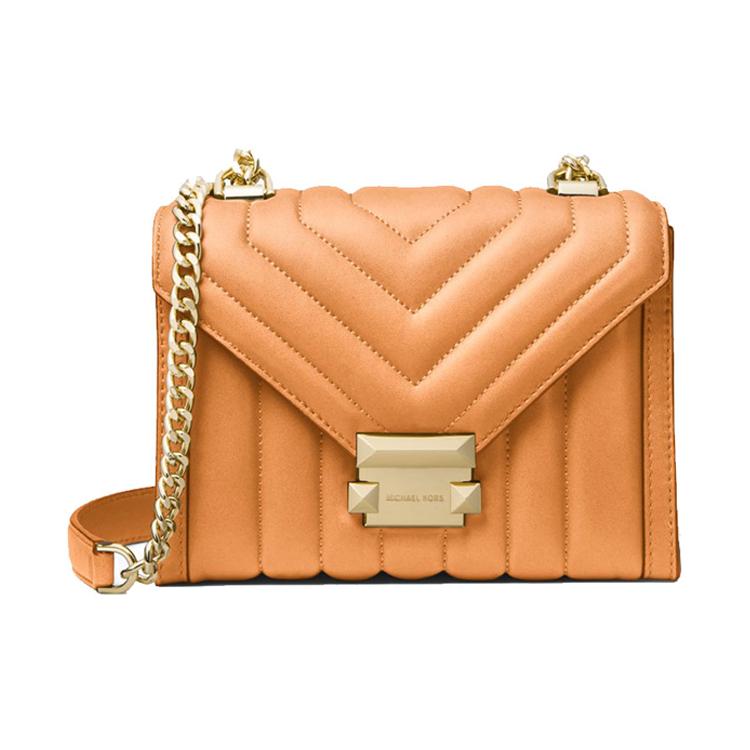 

Новая женская сумка через плечо MICHAEL KORS Whitney из овчины, маленького размера, коричнево-оранжевая 30F8GXIL1T-CIDER 19.6*7.6*14.0CM