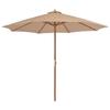 VidaXL Outdoor Parasol with Wooden Pole, Patio Sunshade, Sun Shelter, Beach Parasol Garden Terrace Balcony, 44496