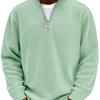 2026 Autumn Men's Casual Corduroy Polo Shirt with Stand-up Collar and Zipper