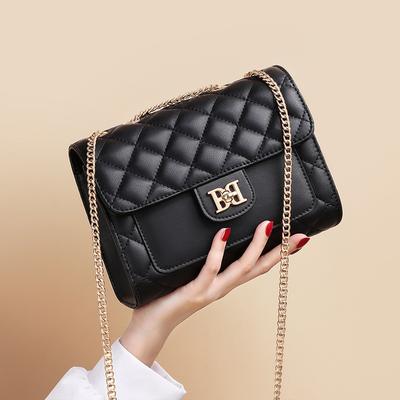 2025 Autumn Winter New Women's Bag Genuine Leather Crossbody Bag Quilted Chain Bag High-end Feel Shoulder Bag Handbag