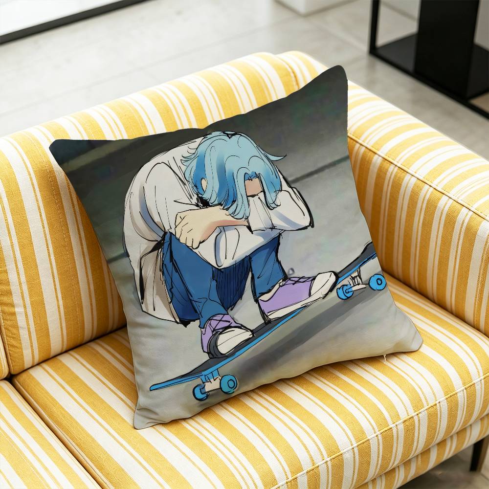 For SK8 The Infinity Reki Langa Snow Throw Pillow Cover Case Custom Decorative Pillowcase Accent Cushion Covers DIY Gift