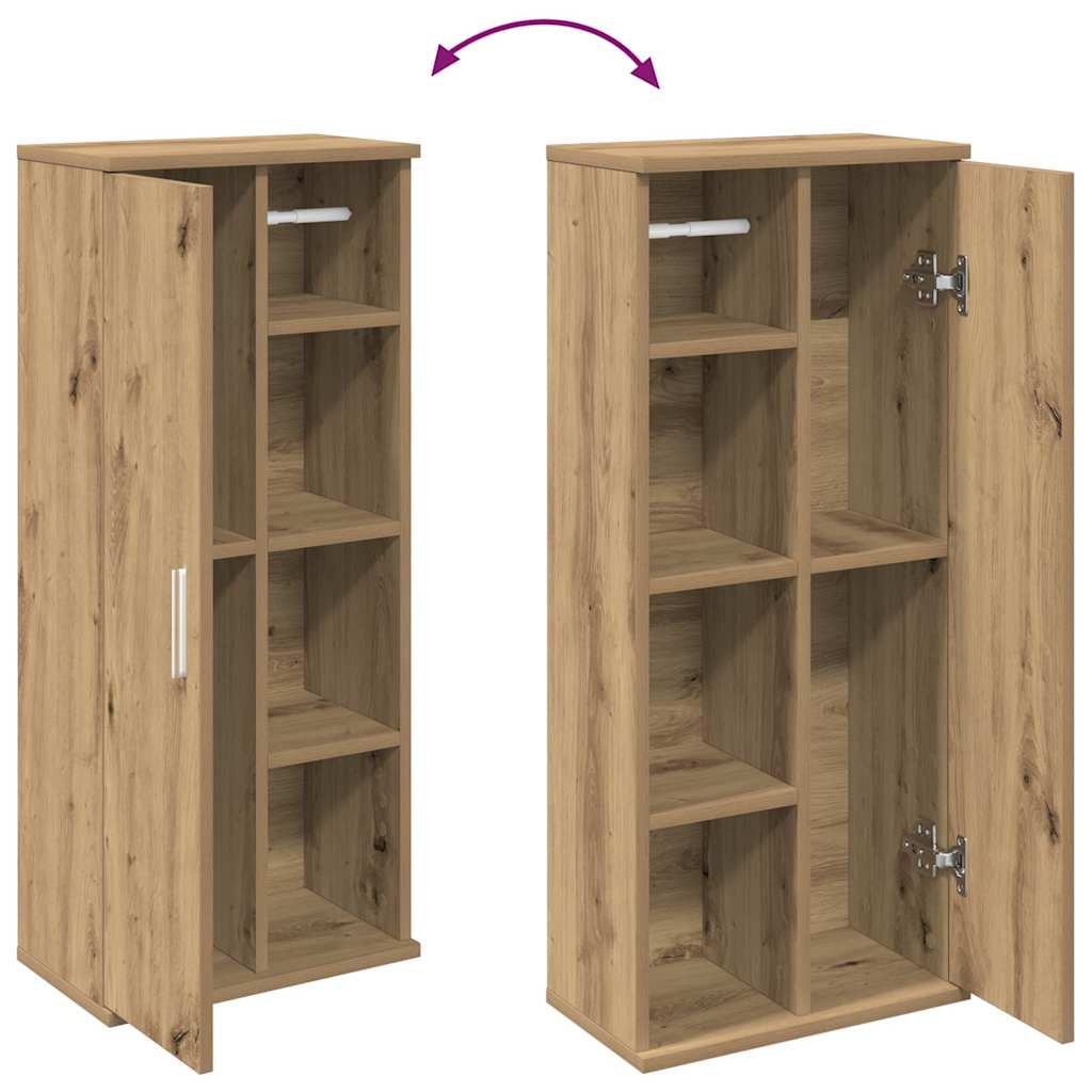 Bathroom Cabinet with Toilet Paper Holder Artisan Oak Finish 39 X 22 X 90 Cm