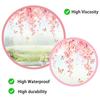 Kirschblüten-Blumen-Fensteraufkleber Frühling Aquarell Hängende Blumenranke Schmetterlinge Glastür-Aufkleber Wiederverwendbarer Fensteraufkleber für Zuhause Büro