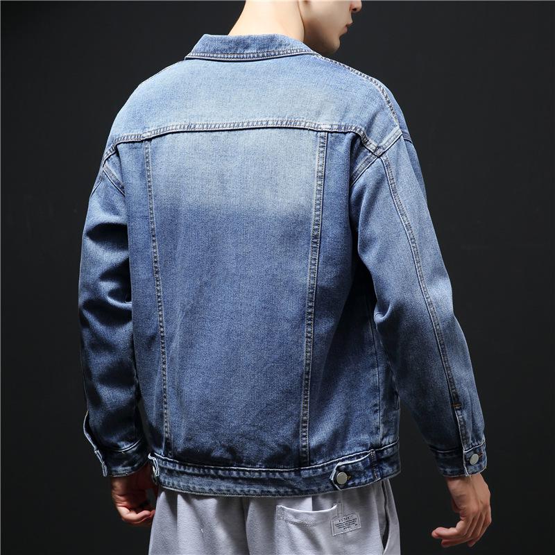 Men's Trendy Black Denim Jacket - Spring/Autumn Korean Hong Kong Style Wear-Resistant