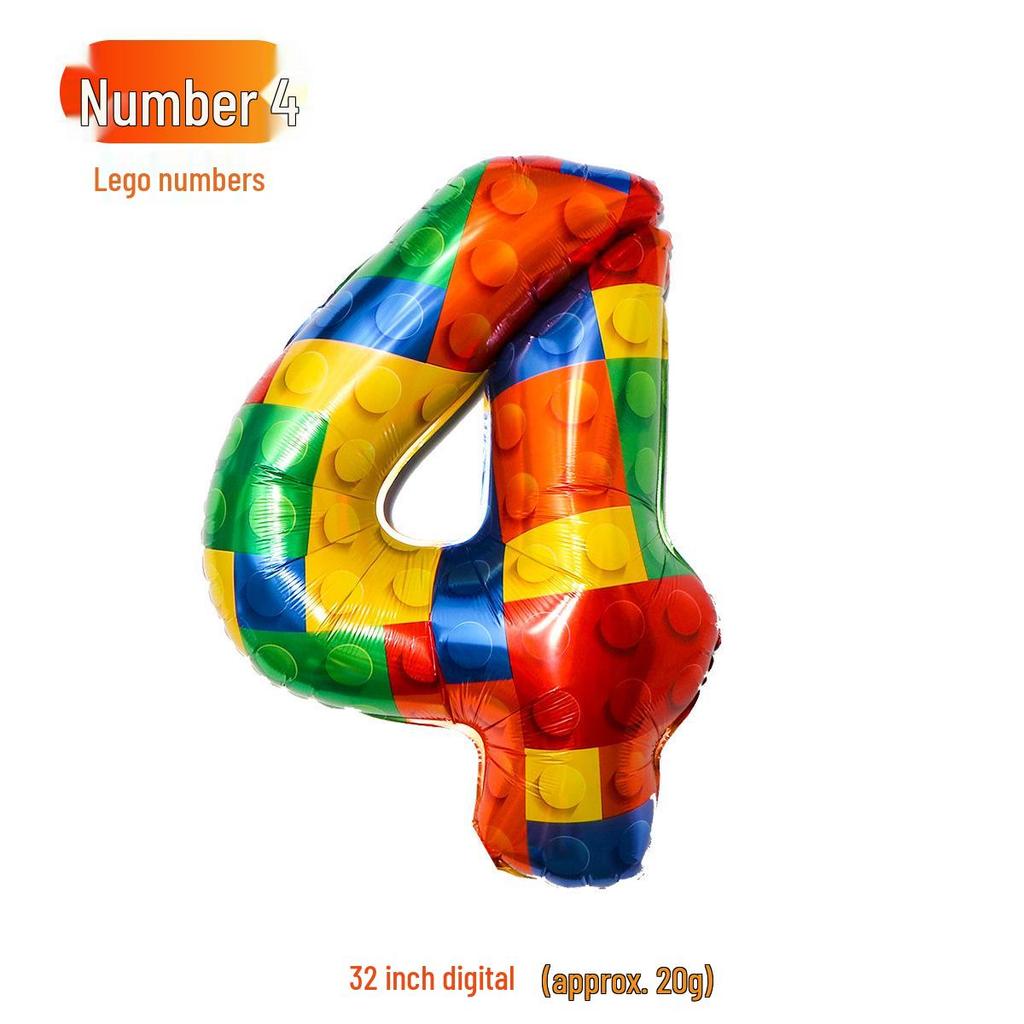 32-Inch Gradient Color Aluminum Foil Number Balloons - US Version