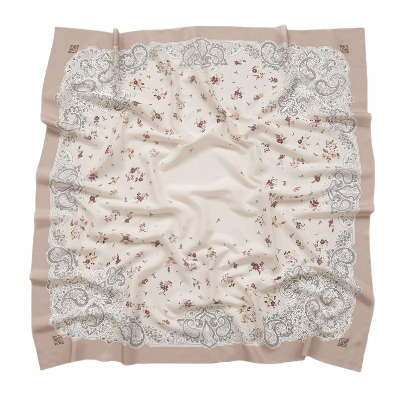 48Colors Malaysia Tudung Bawal Flower Print Hijab Laser Cut Edge Headscarf Premium Cotton Voile Soft Fashion Muslim Square Scarf