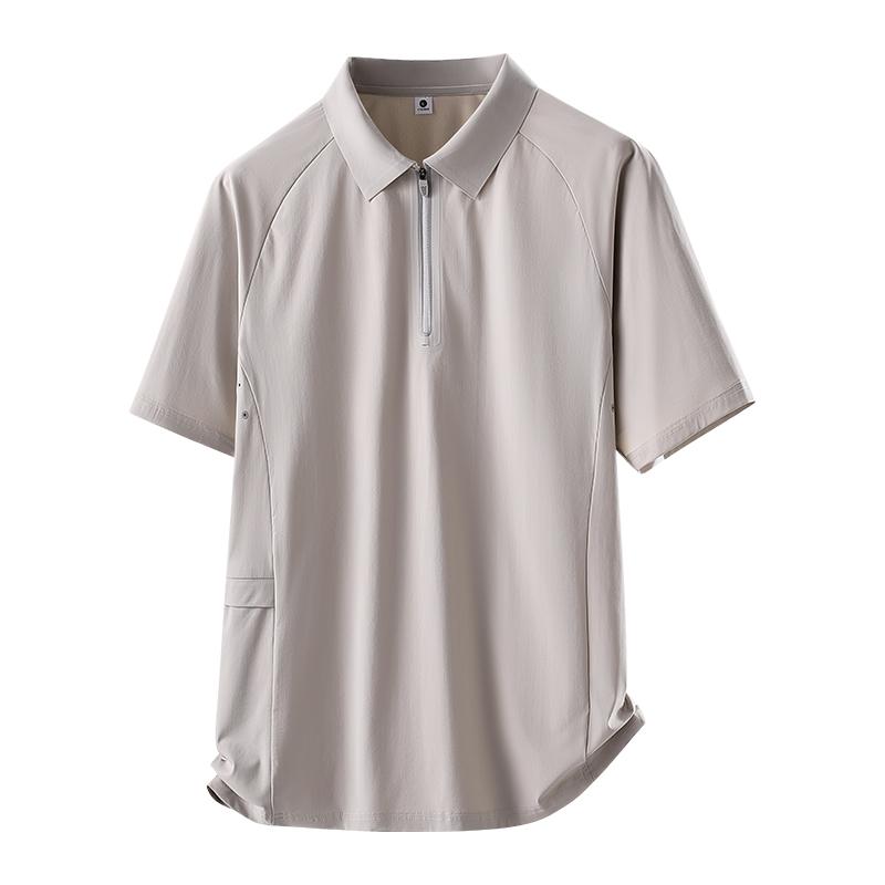 Seamless Ice Silk POLO Shirt, Quick-drying, Thin, Breathable And Sweat-wicking T-shirt, Loose Elastic Sports Casual T-shirt