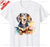 Aesthetic Watercolor Dachshund TShirt Unisex Unisex Summer Cotton Printed TShirt Casual Streetwear Clothes Camisetas Tops Tee