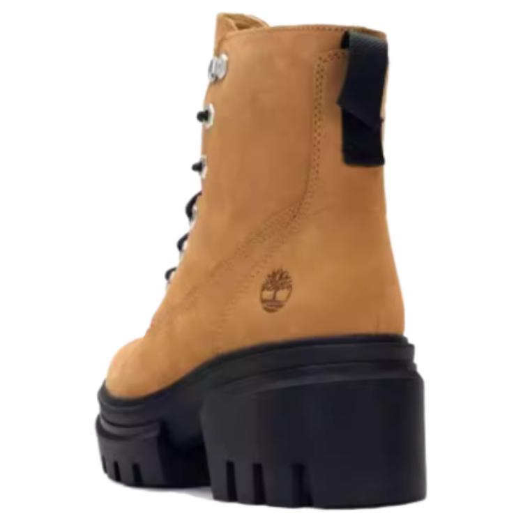 Timberland Everleigh 6 In Lace Up Wheat Nubuck Comfortable Short Martin Boots Women boots Brown A41QK231