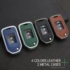 Interior Mouldings Zinc Alloy Leather Car Key Case Cover for Honda Civic 8th gen Folding Protected Key Replace Shell Keychain Au