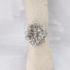 Exquisite Copper and Rhinestone Flower Napkin Rings for Hotels and Events