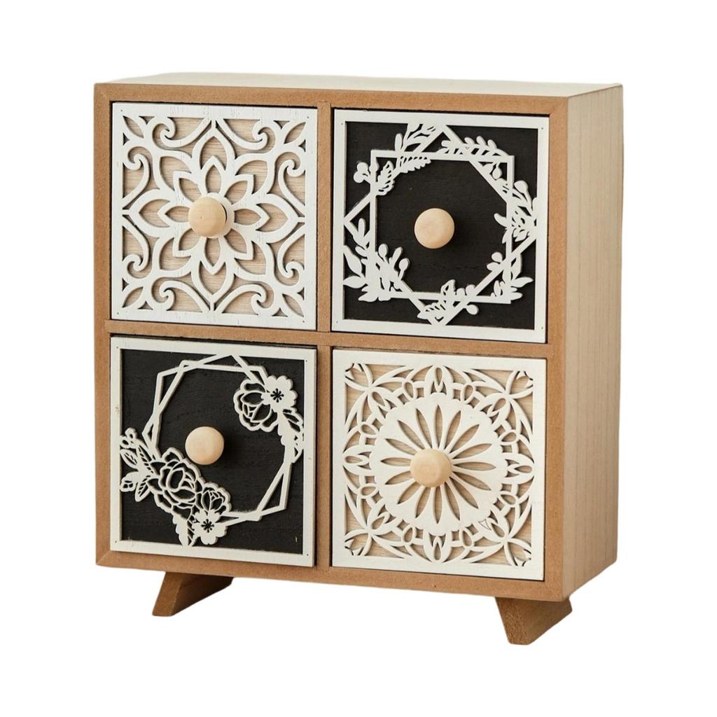 Wooden Desk Drawer Organizer,Versatile,with 4 Drawers,Tabletop Storage Organization Storage Box Cabinet for Dresser,Countertop