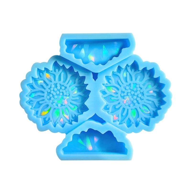 Holographic Resin Keychain Mold Flower Epoxy Resin Casting Mold for DIY Crafts Jewelry Making Phone Holder Silicone Mold