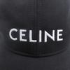 Great CELINE Cap Logo Embroidery Baseball Black Polyester Mens M 2AUS9242N Used