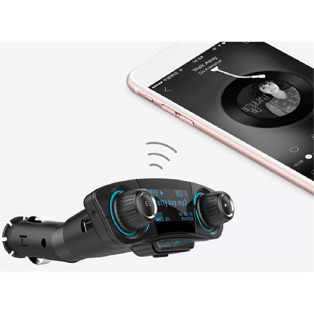 12V Bluetooth Freisprech-Autokit FM-Sender Radio MP3-Player USB-Ladegerät Aux