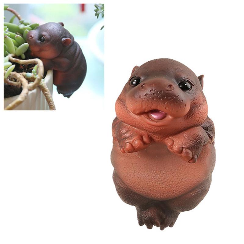 

Подвеска для цветочного горшка из смолы, подвеска для горшка с вьющимися цветами, фигурки, милое животное, подвесной гиппопотам, утконос, выдра, статуэтка, обниматель для цветочного горшка A1