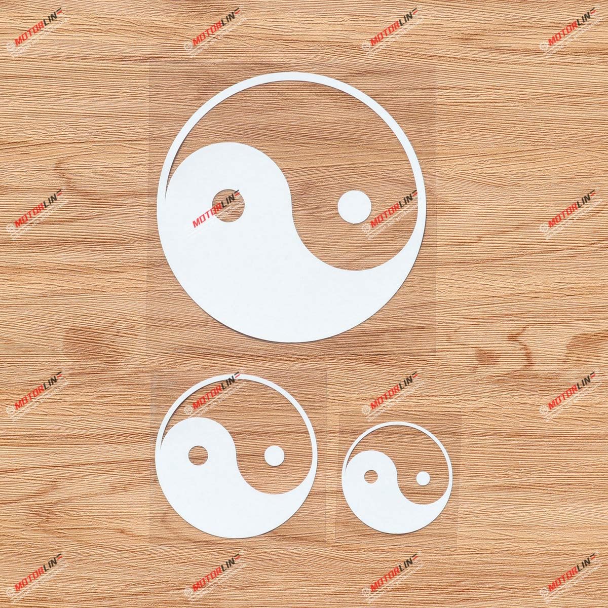 

Yin Yang Chinese Taichi Symbol Ying Yang Vinyl Decal Sticker - 3 Pack White, 2 Inches, 3 Inches, 5 Inches - No Background for Car Boat Laptop Cup